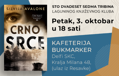 knjiga koja govori o novim počecima o romanu crno srce u petak u okviru laguninog književnog kluba laguna knjige